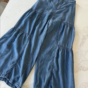 Current Air Light Blue Denim Jean Pants with elastic waistband and wide legs